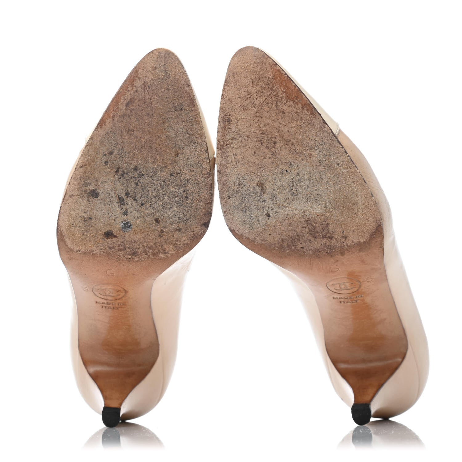 Chanel Lambskin Cap Toe Pumps 36 Beige 4 of 4