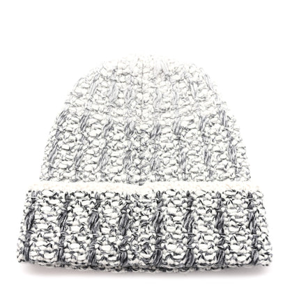 Chanel Cashmere CC Beanie Hat Grey Ecru 3 of 5