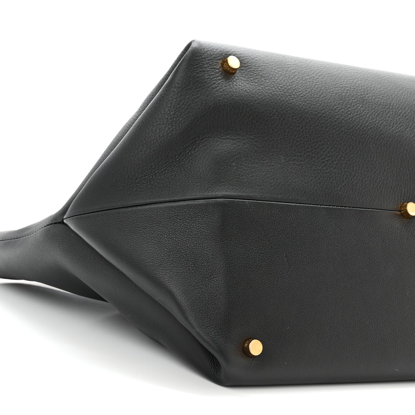 Pebbled Calfskin Medium Amelia East West Tote Black
