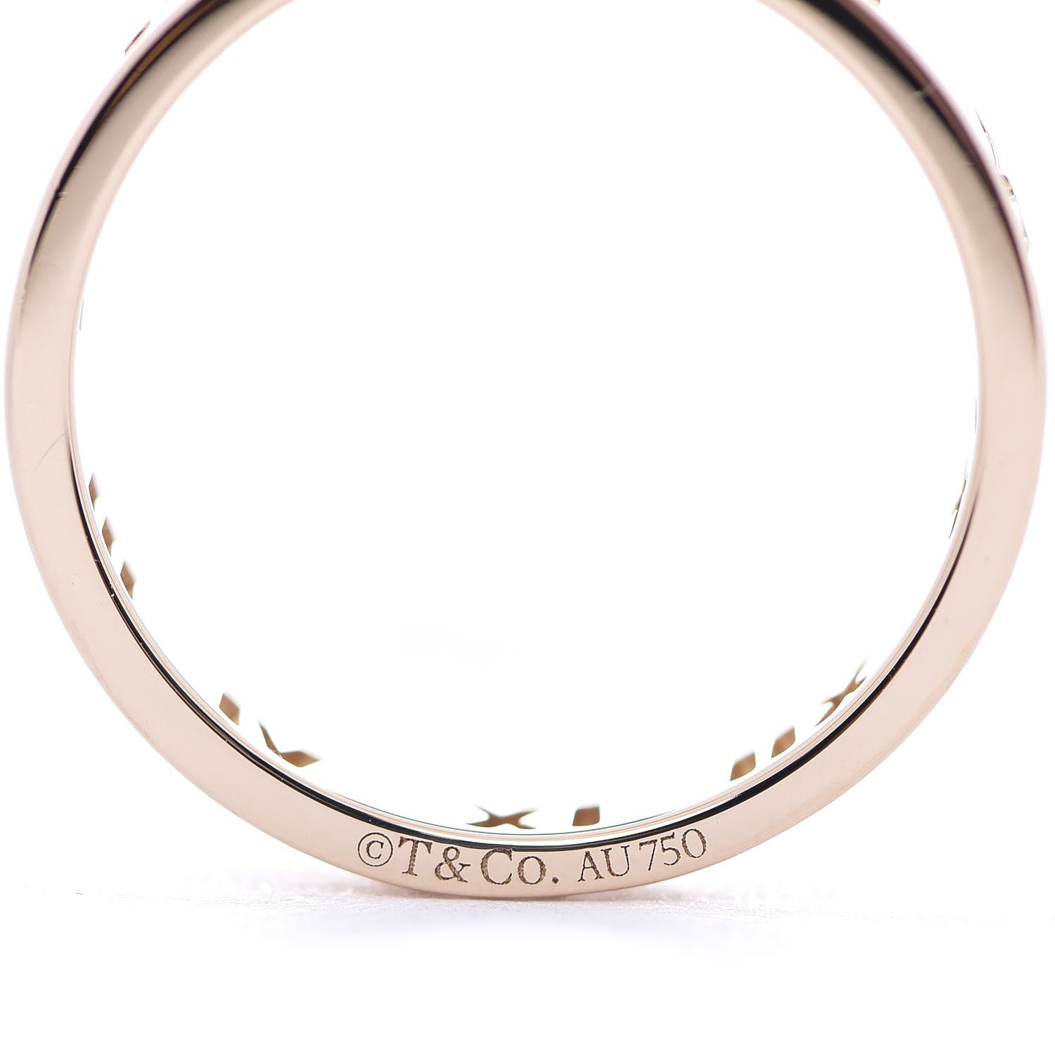 Tiffany 18K Rose Gold Diamond Atlas Pierced Ring 53 6.5 4 of 4