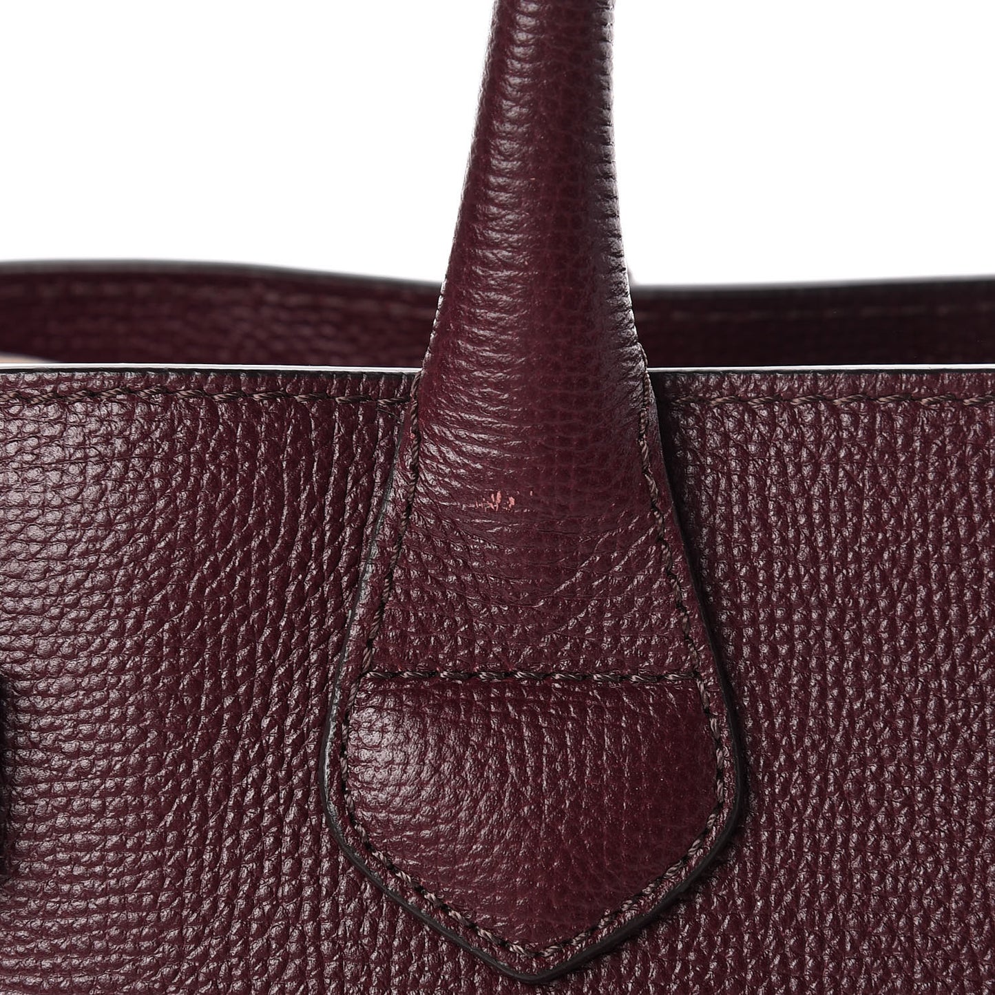 Grainy Calfskin House Check Medium Banner Tote Mahogany Red