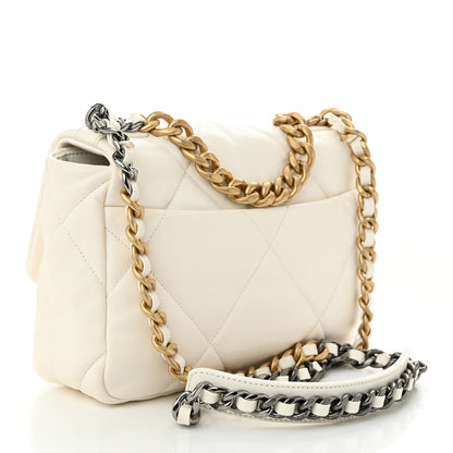 Chanel Lambskin Quilted Medium Chanel 19 Flap White 3 of 11