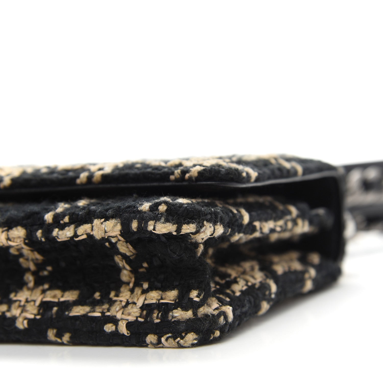 Chanel Tweed Quilted Chanel 19 Wallet On Chain WOC Black Beige 10 of 10