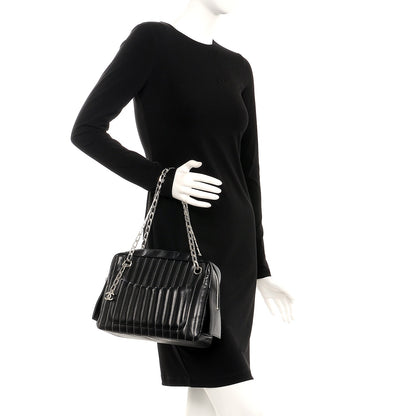 Chanel Lambskin Vertical Quilted Mademoiselle Small Camera Case Black 2 of 8