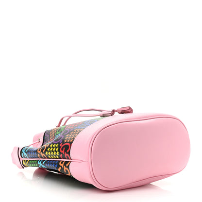 Gucci GG Supreme Monogram Psychedelic Bucket Bag Black Multicolor Sugar Pink 4 of 10