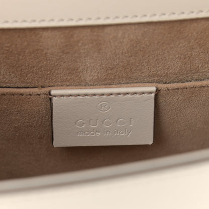 Gucci Calfskin Mini Sylvie Top Handle Bag White 5 of 9