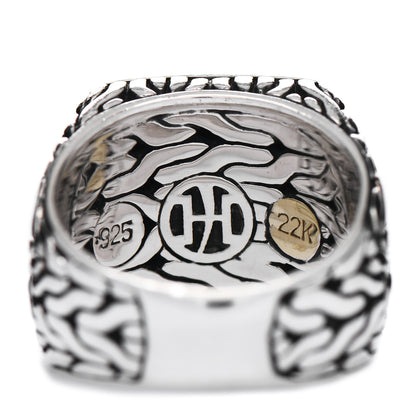 John Hardy Sterling Silver 22K Yellow Gold Palu Hammered Ring 61 9.5 4 of 4