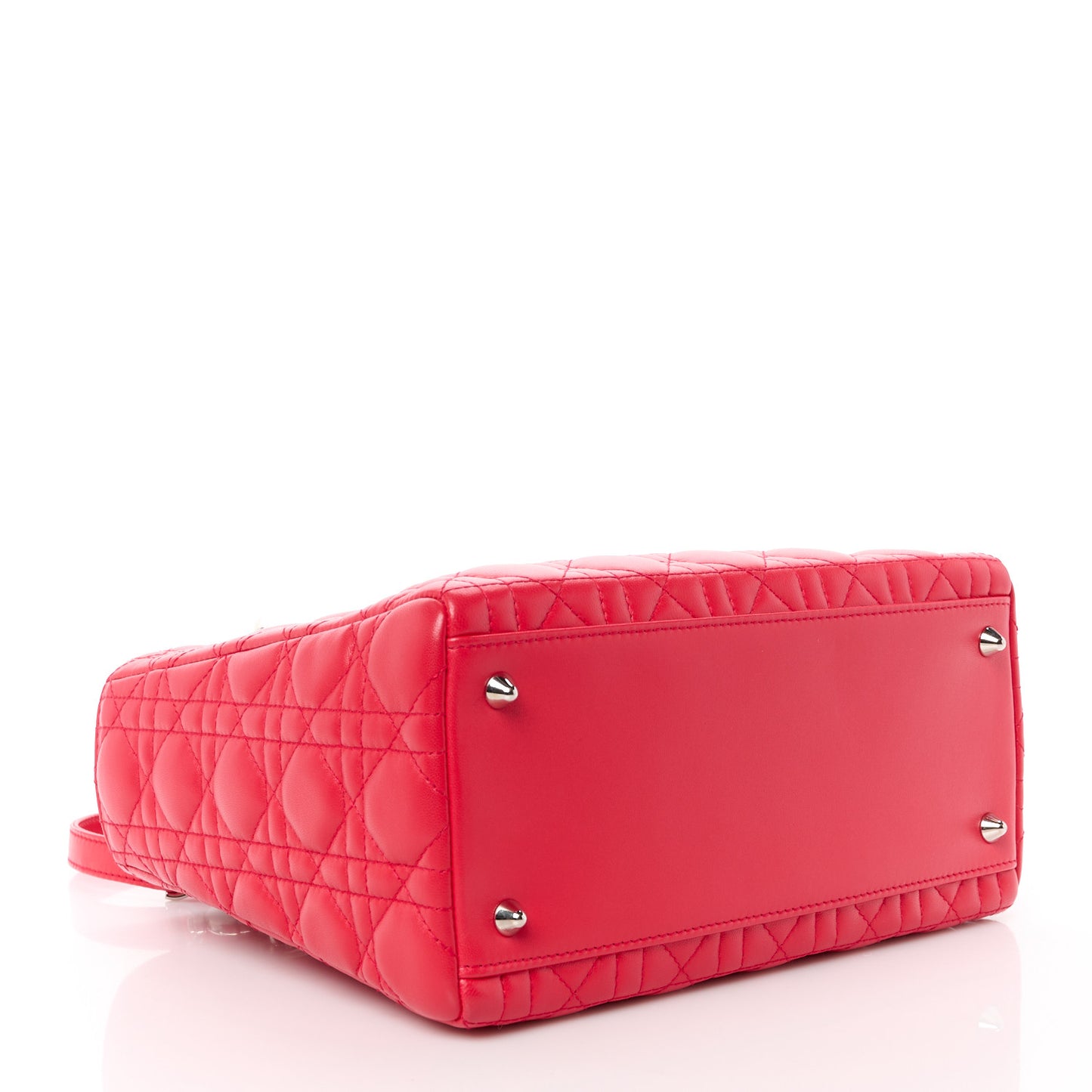 Lambskin Cannage Medium Lady Dior Red