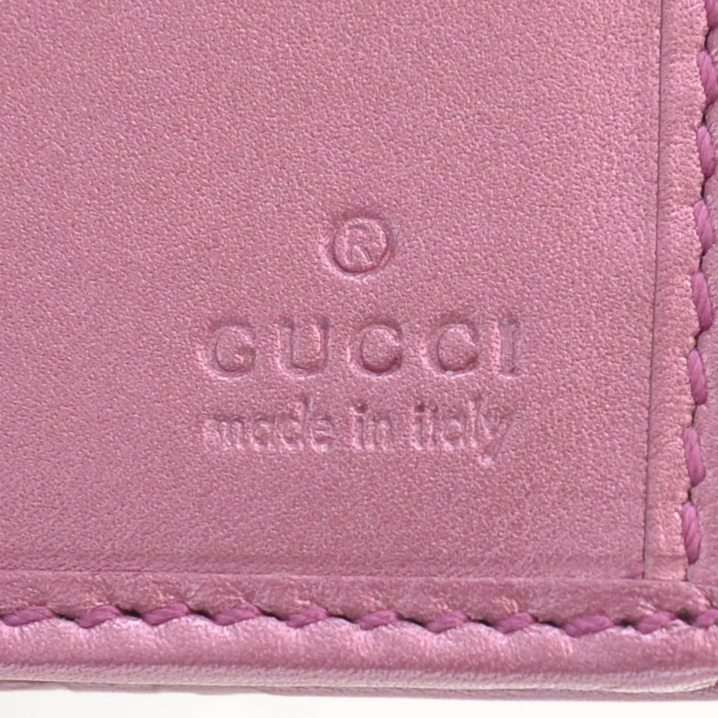 Metallic Soft Guccissima Heart Continental Wallet Fresia Rose