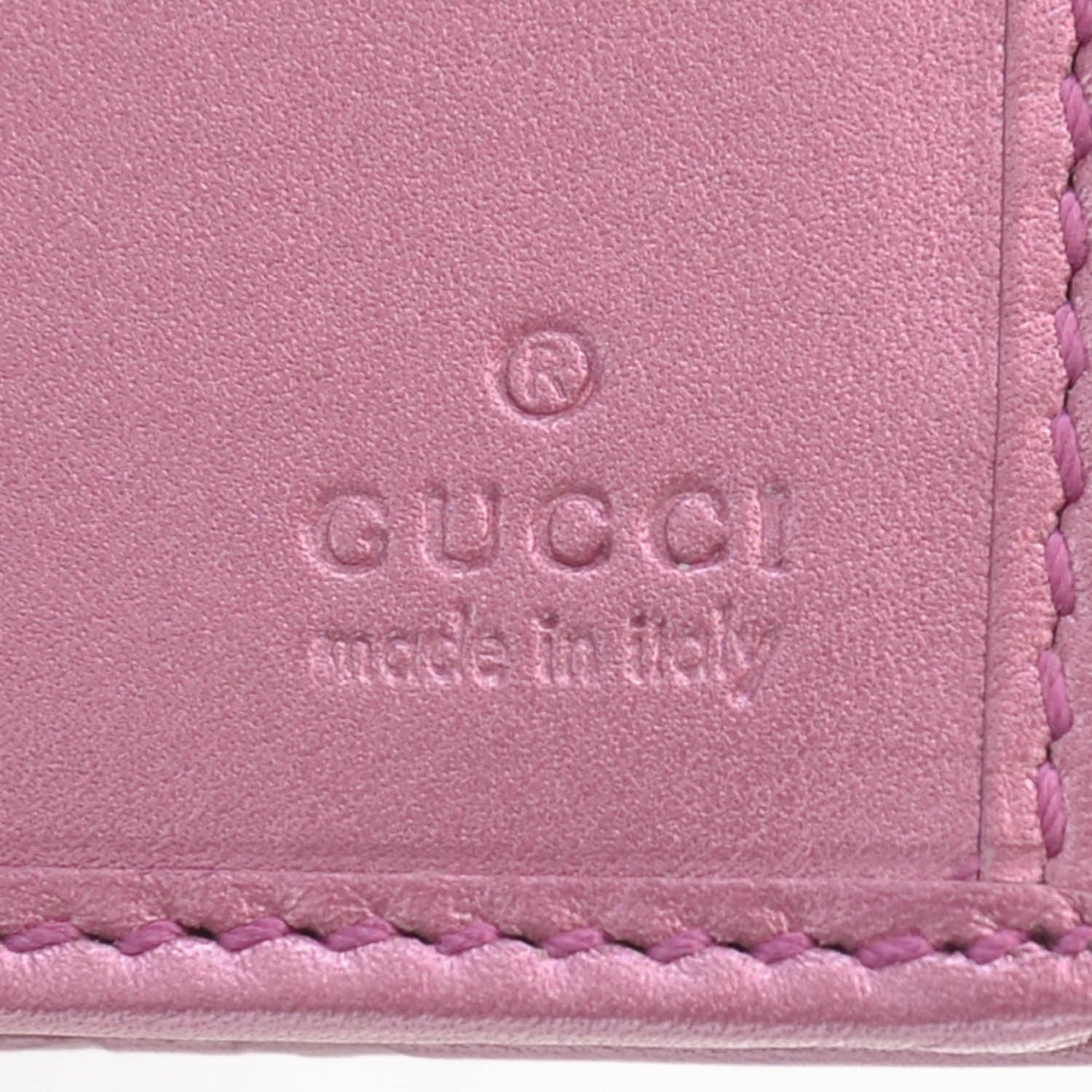 Gucci Metallic Soft Guccissima Heart Continental Wallet Fresia Rose 6 of 9