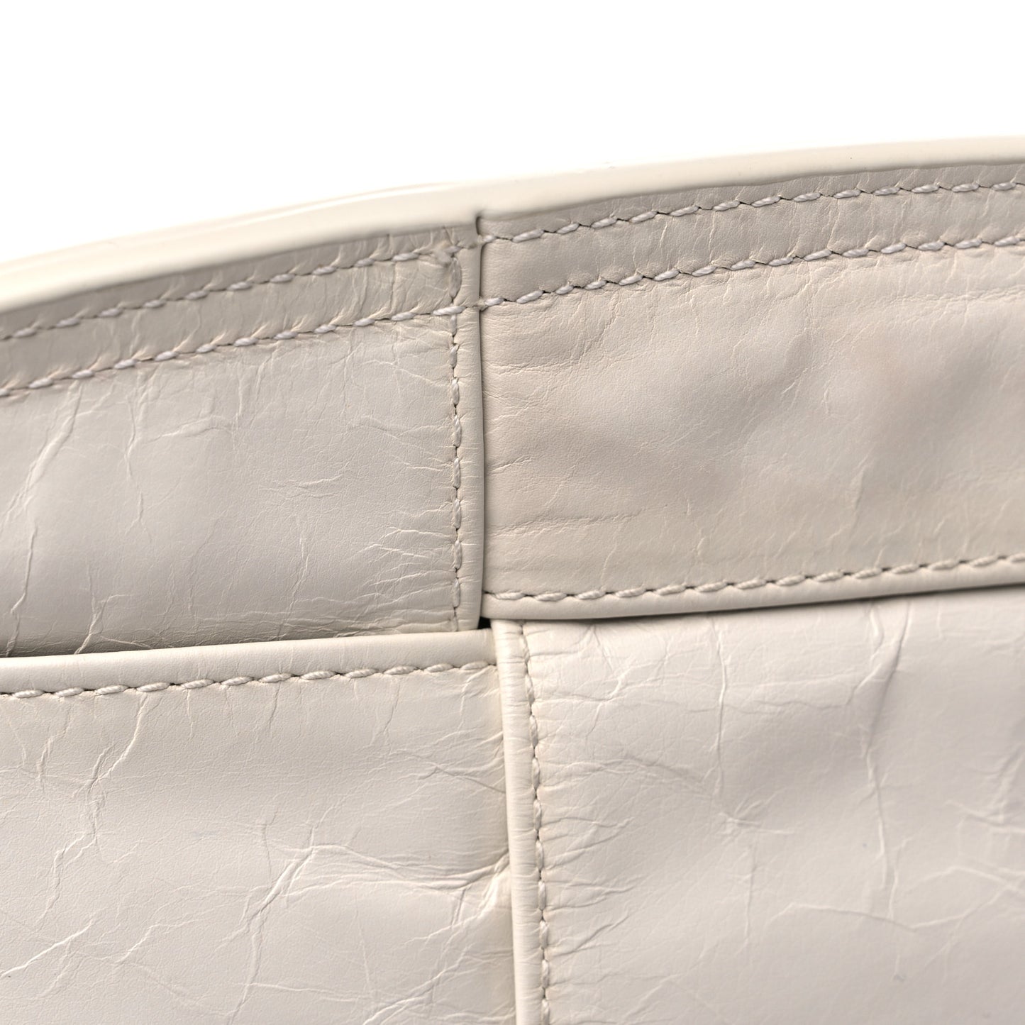 Paper Calfskin Maxi Intrecciato Small Arco Slouch Plaster