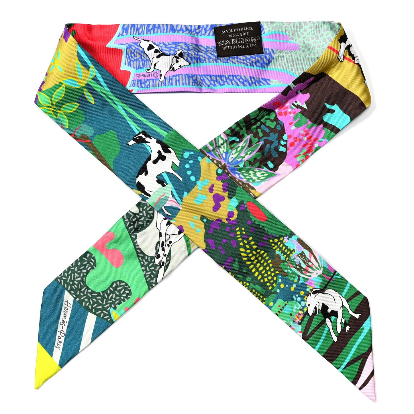 Silk En Liberte Twilly Vert Cyclamen Multicolor