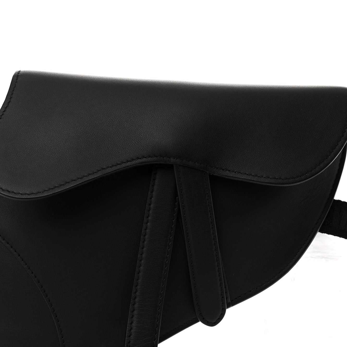Ultra Matte Calfskin Saddle Belt Bag Black