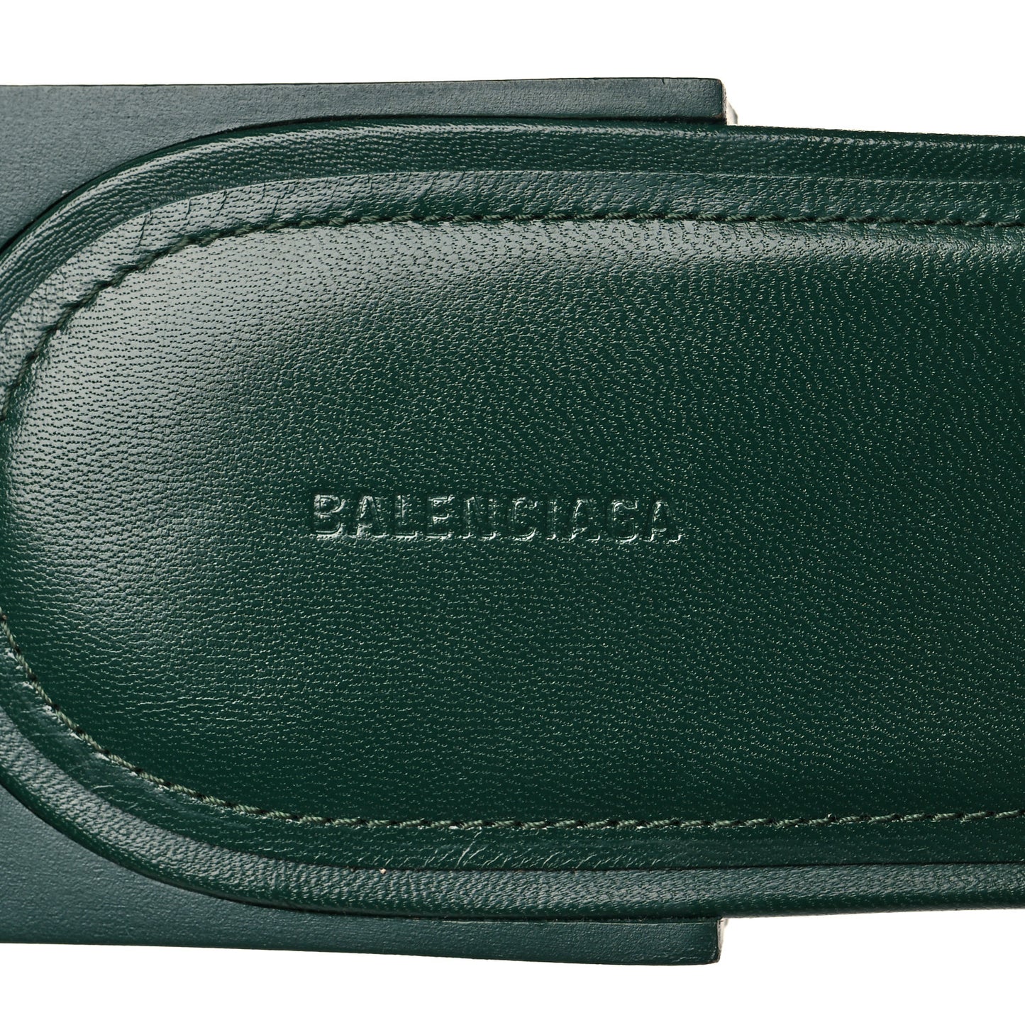 Shiny Sheepskin Box Flat Sandal 41 Green