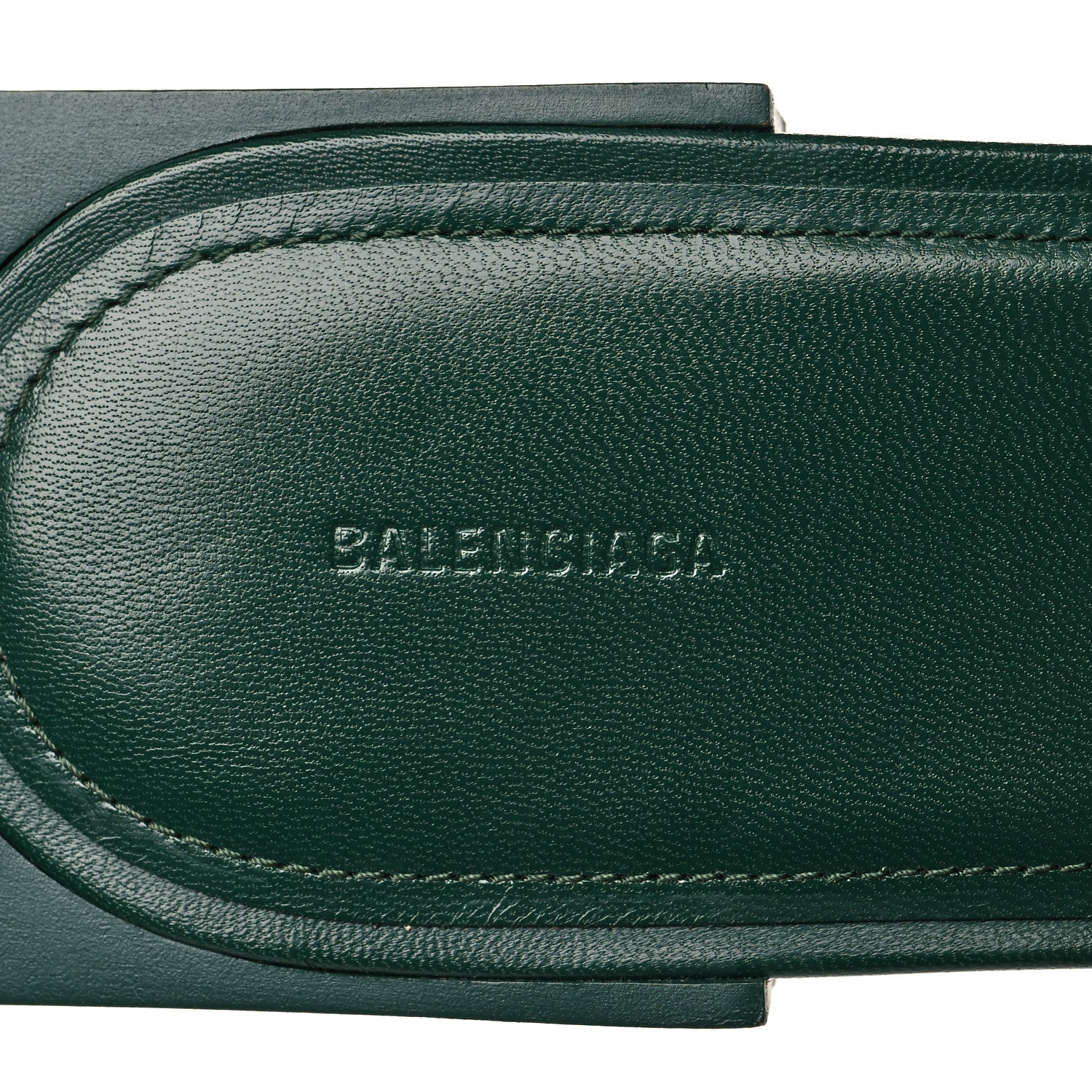Balenciaga Shiny Sheepskin Box Flat Sandal 41 Green 8 of 15