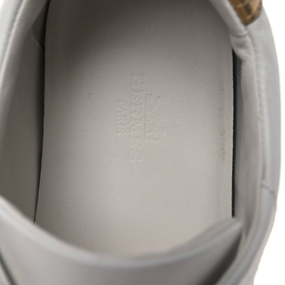 Hermes Metallic Calfskin Womens Advantage Sneakers 39.5 White Dore 9 of 13