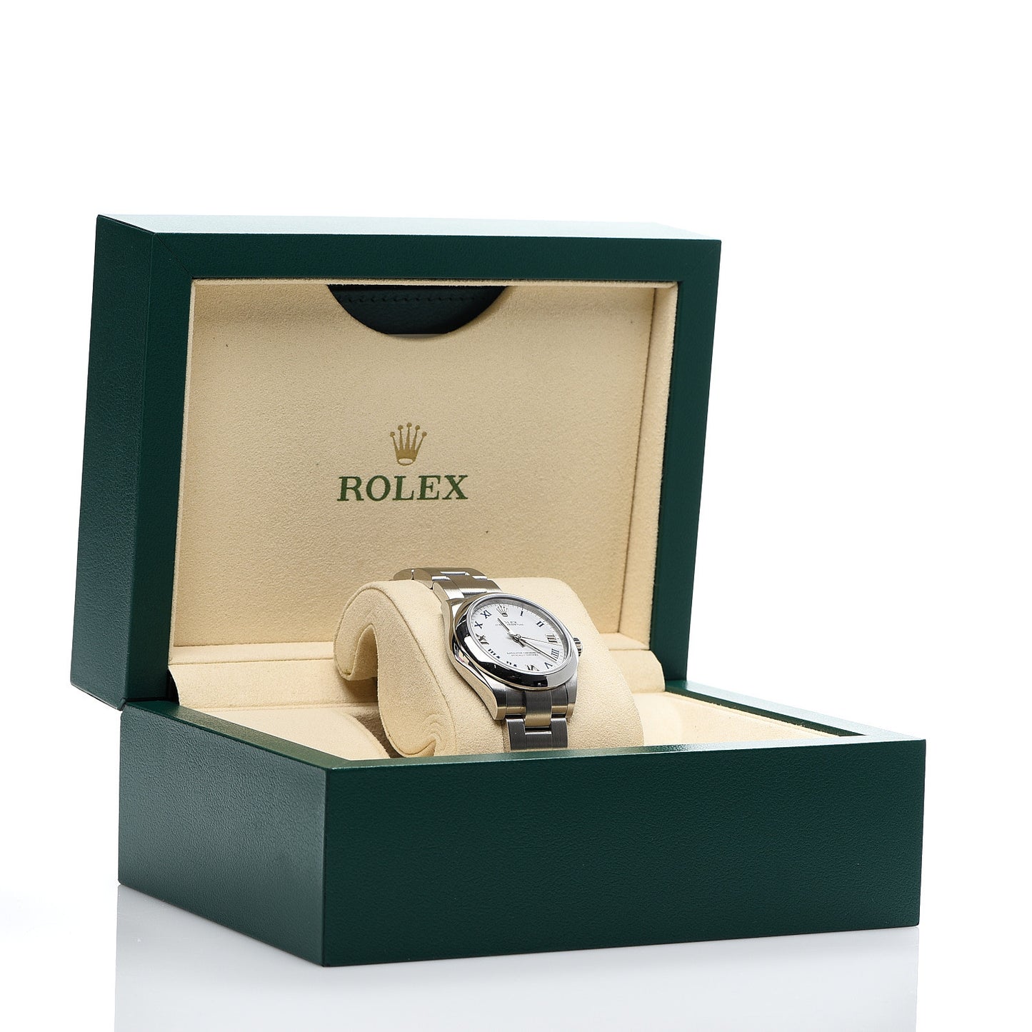 Stainless Steel 31mm Oyster Perpetual Watch White Roman 177200