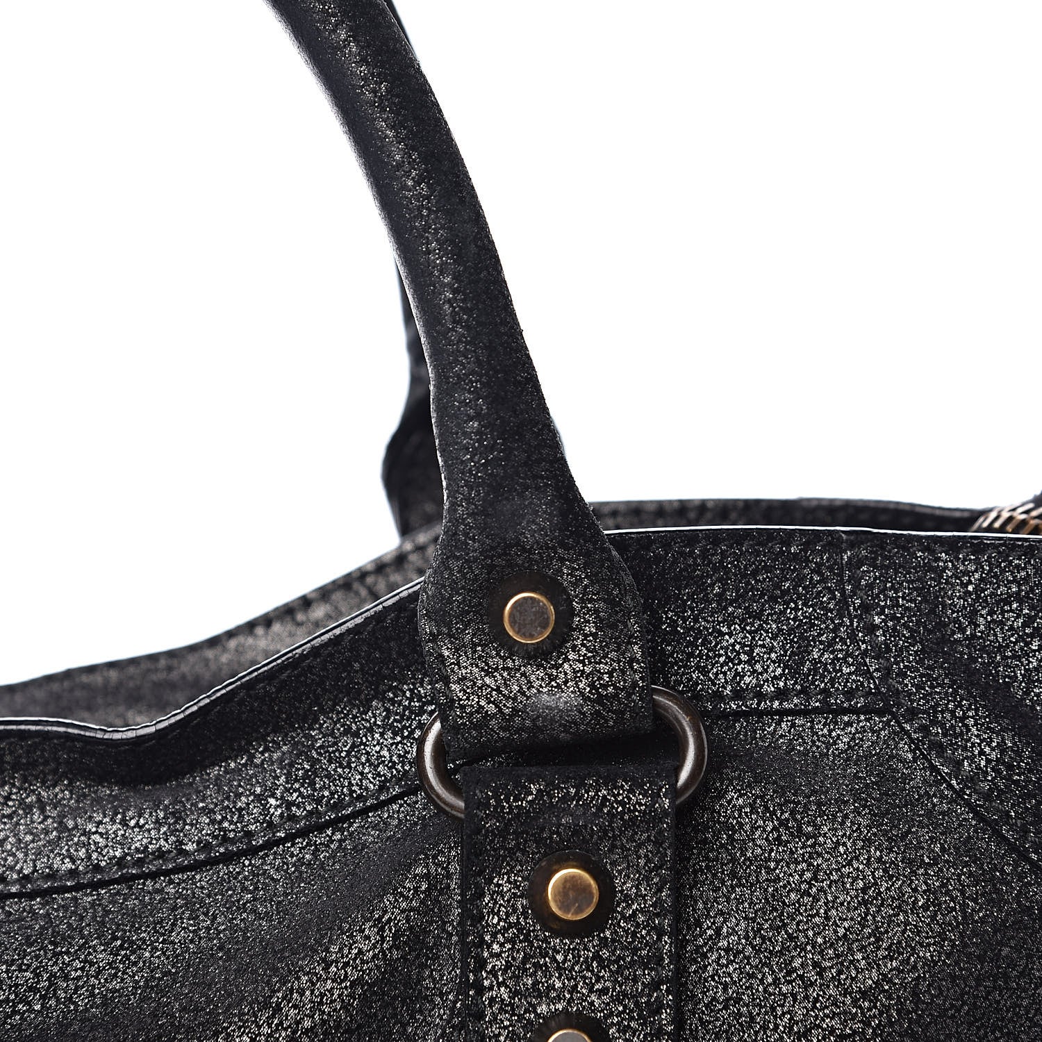Balenciaga Metallic Craquele Classic Hardware City Black 13 of 14