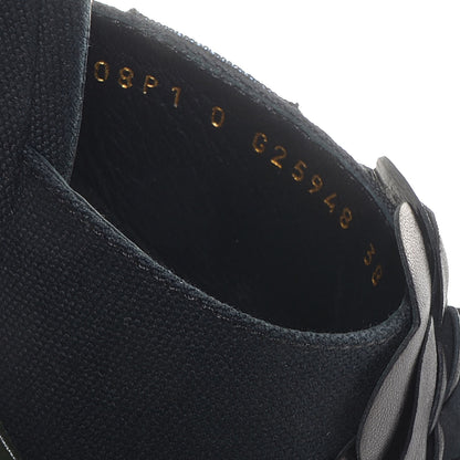 Chanel Canvas Camellia Wedge Sandals 38 Black 5 of 6