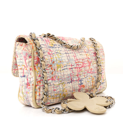 Chanel Canvas Watercolor Tweed Print Clover Small Flap Multicolor 3 of 10