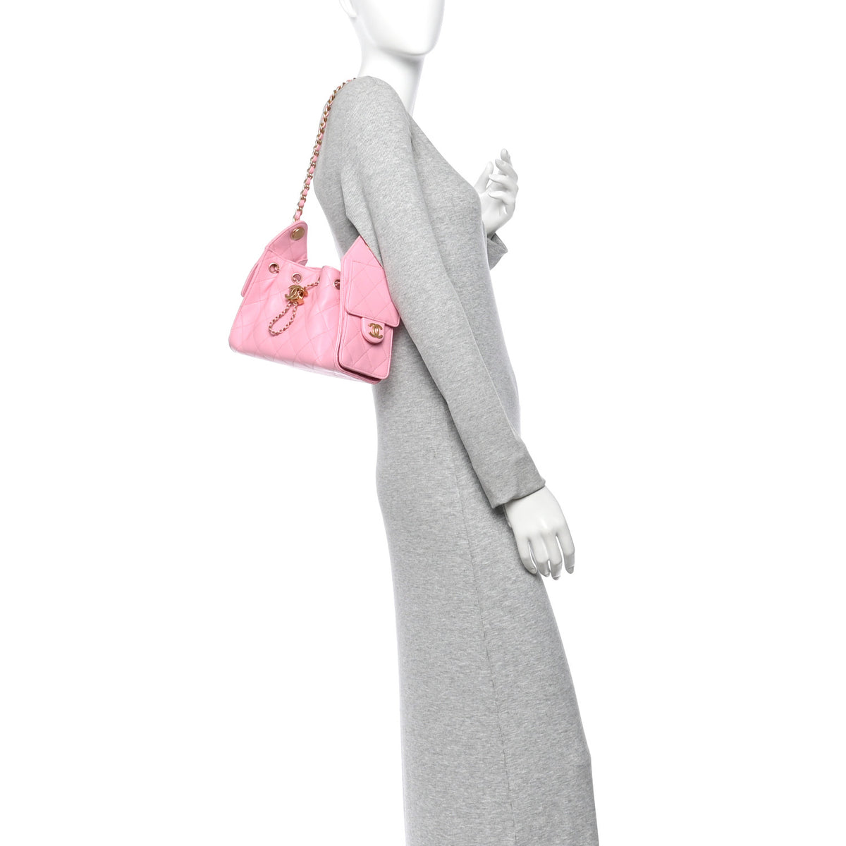 Chanel Caviar Quilted Mini Chanel 25 Handbag Pink 2 of 10