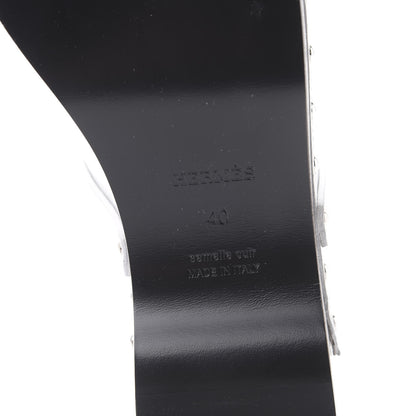 Hermes Calfskin Carlotta Mules 40 White 6 of 8