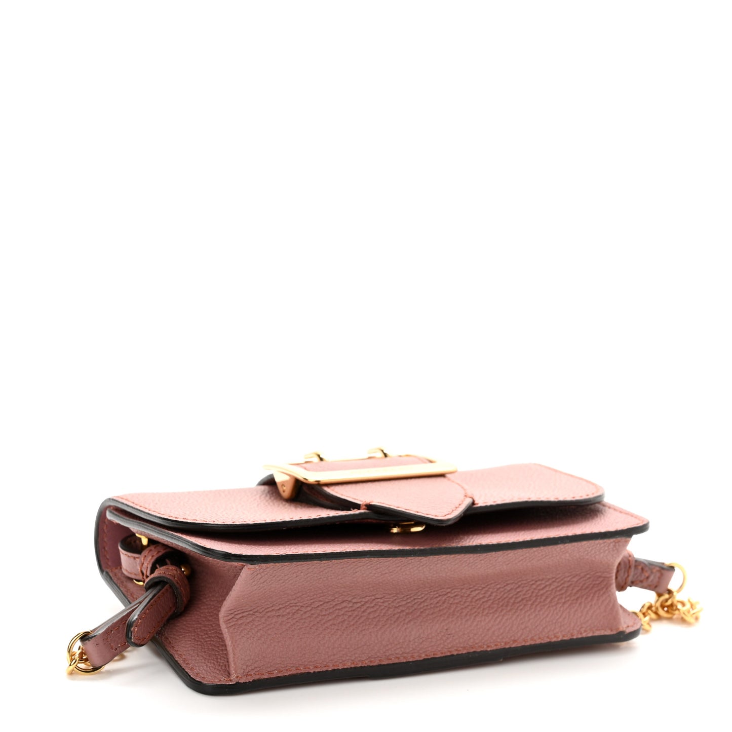 Grainy Calfskin Mini Buckle Bag Dusty Pink