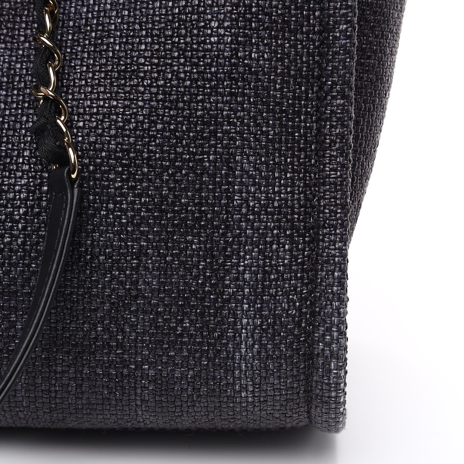 Chanel Woven Straw Raffia Small Deauville Tote Black 10 of 11
