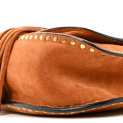 Chloe Suede Calfskin Braided Small Hudson Shoulder Bag Caramel 10 of 13