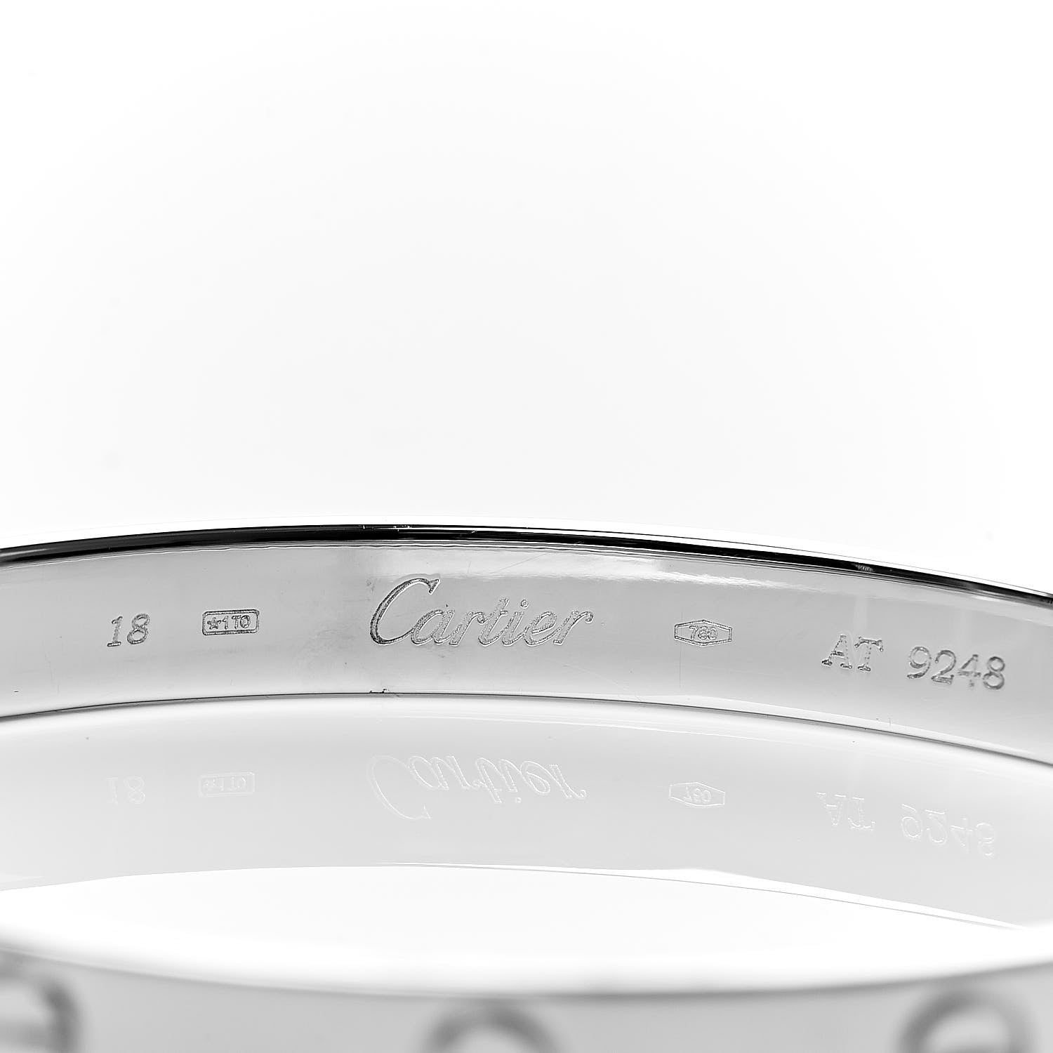 Cartier 18K White Gold LOVE Bracelet 18 5 of 6