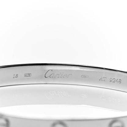 Cartier 18K White Gold LOVE Bracelet 18 5 of 6