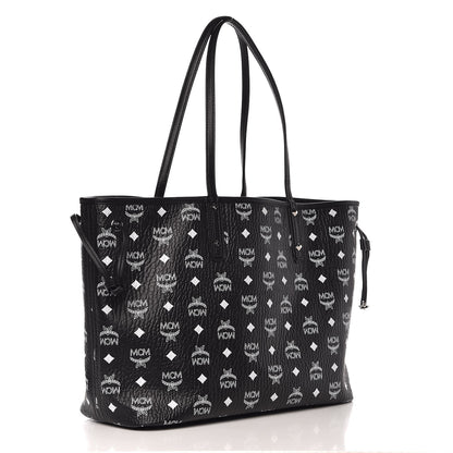 MCM Visetos Medium Reversible Shopper Tote Black 5 of 11