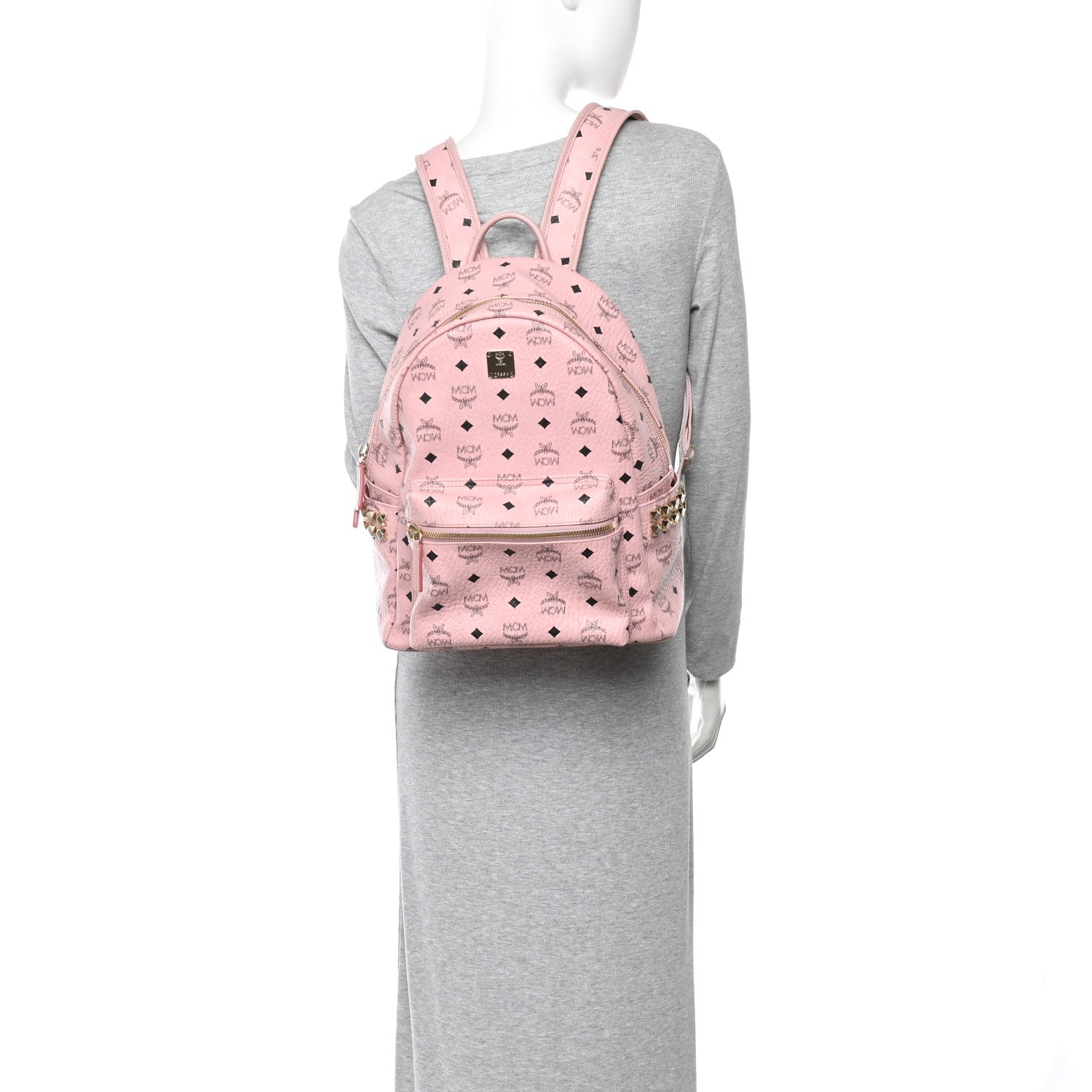 MCM Visetos Small Side Stud Stark Backpack Soft Pink 2 of 10