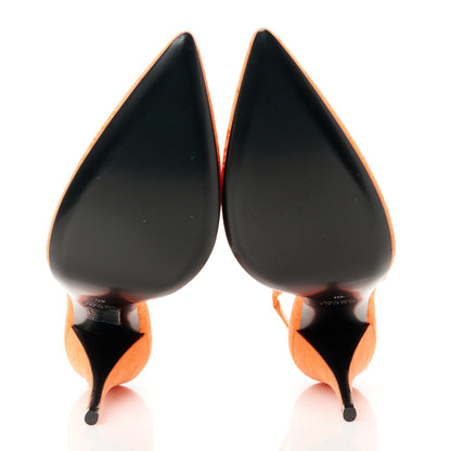 Gucci Monogram Horsebit 85mm Erin Slingback Pumps 40 Orange 5 of 9