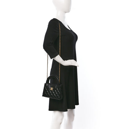 Chanel Shiny Aged Calfskin Quilted Nano Kelly Shopper Black 2 of 9