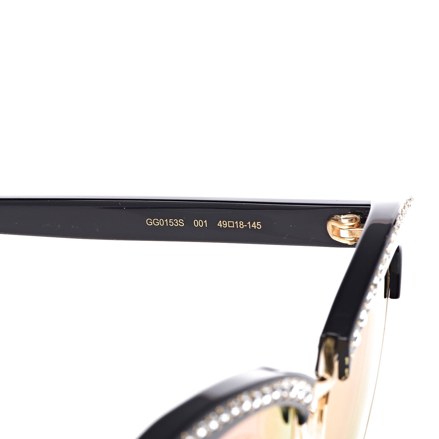Gucci Clubmaster Cat Eye Sunglasses GG0153S Black 6 of 7