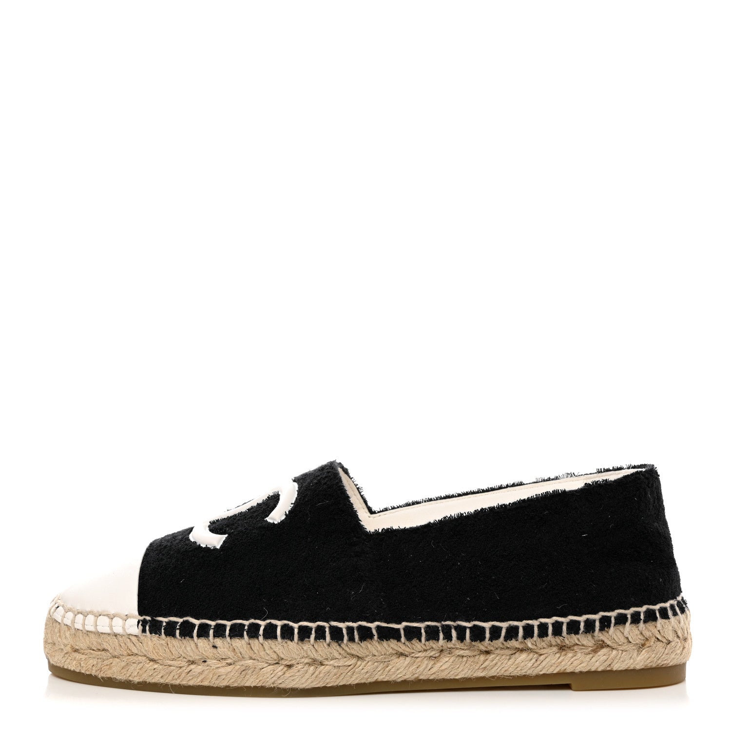 Chanel Cotton Lambskin CC Espadrilles 39 Black White 1 of 9