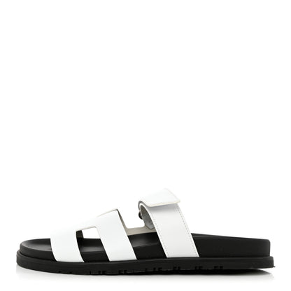 Hermes Calfskin Womens Chypre Sandals 39.5 White 1 of 9