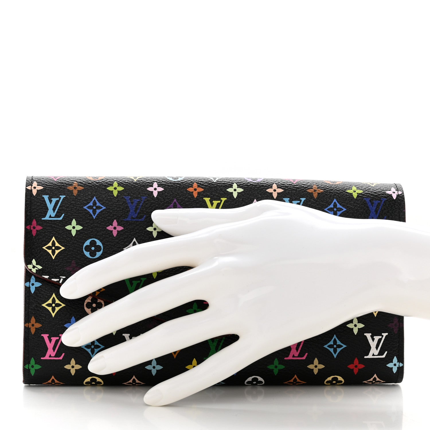 Louis Vuitton Monogram Multicolor Sarah Wallet NM Black Grenade 2 of 13