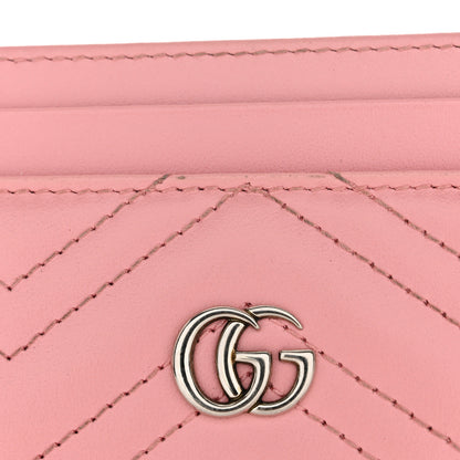 Gucci Calfskin Matelasse GG Marmont Card Holder Wild Rose 9 of 10