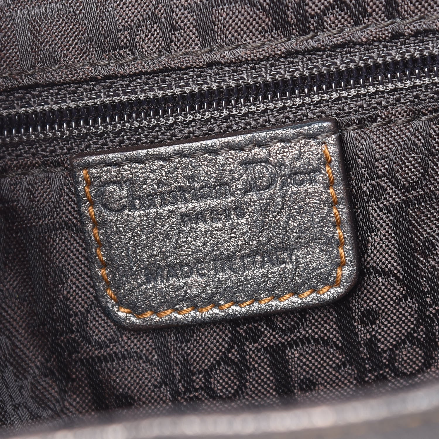 Christian Dior Metallic Calfskin Medium Gaucho Double Saddle Bag Bronze 6 of 11