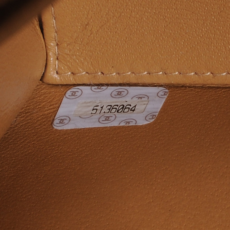 Lambskin Diamond Stitched Jumbo Flap Beige