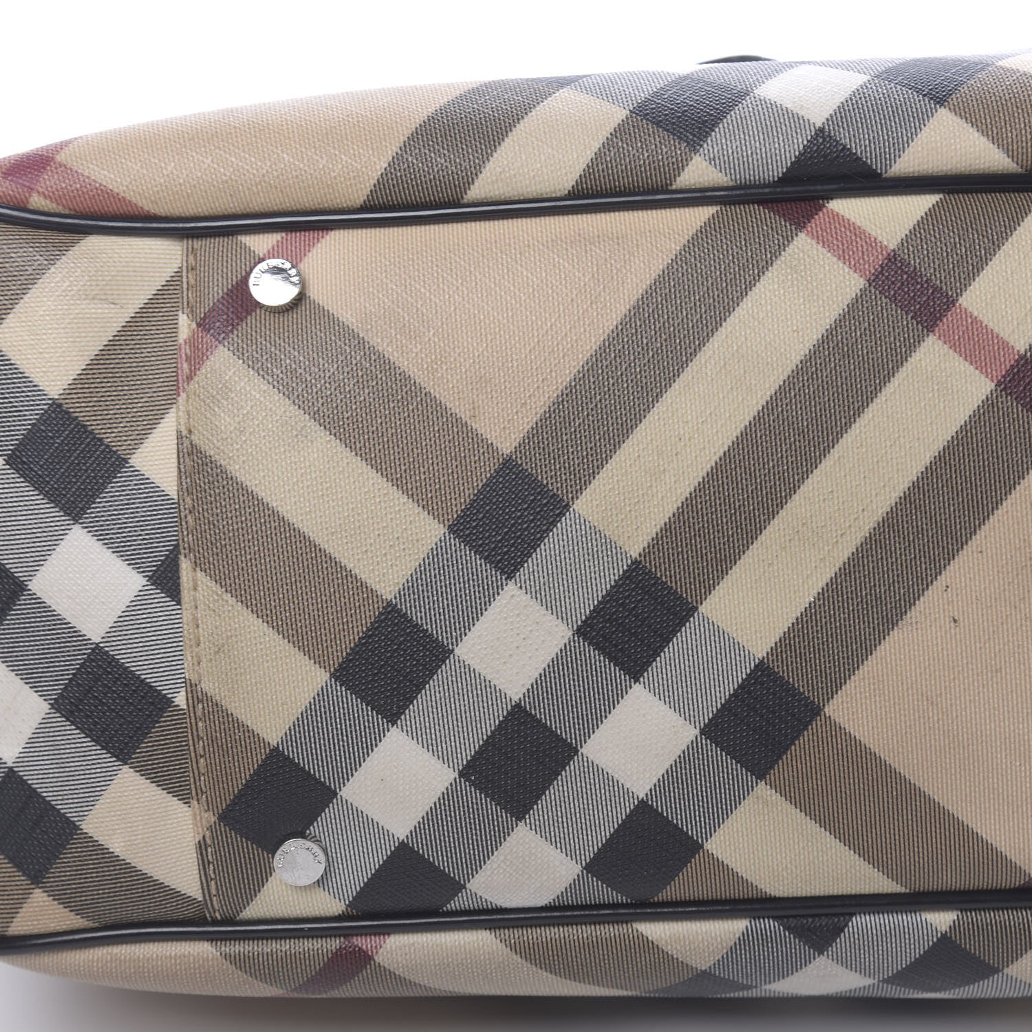 Burberry Patent Trim Nova Check Tote Black 24 of 28