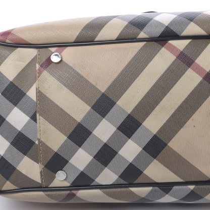 Burberry Patent Trim Nova Check Tote Black 24 of 28