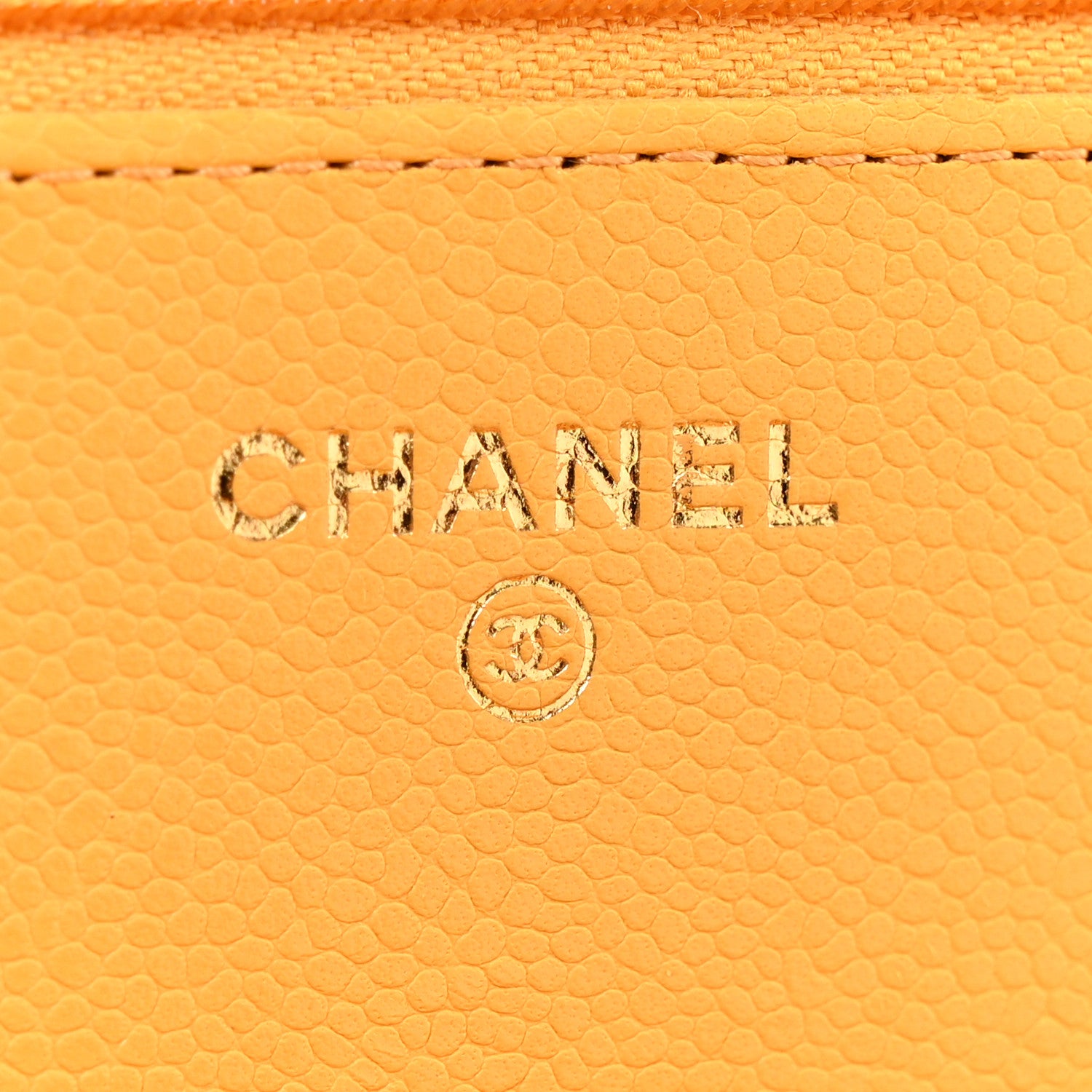 Chanel Caviar Quilted Wallet on Chain WOC Yellow 6 of 15