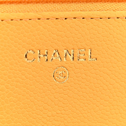 Chanel Caviar Quilted Wallet on Chain WOC Yellow 6 of 15