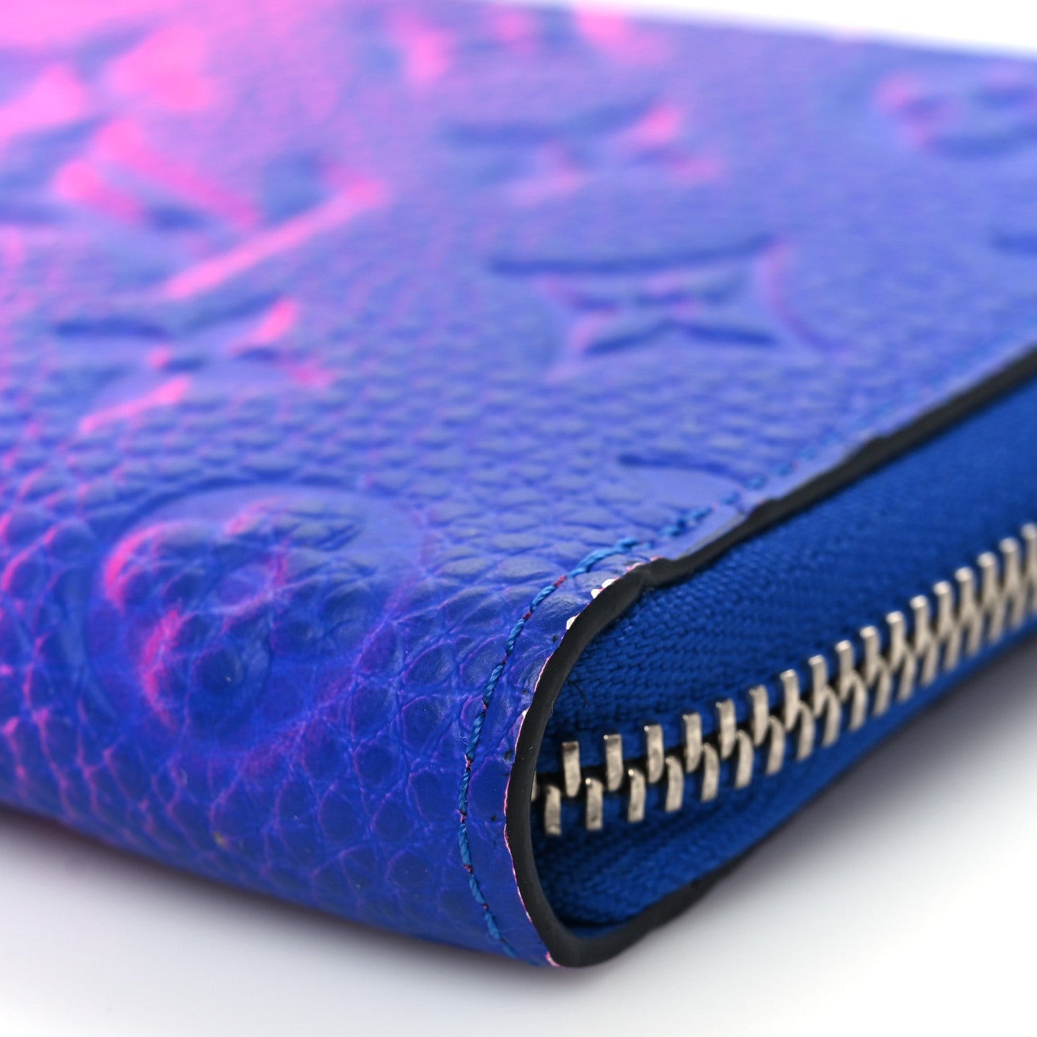 Louis Vuitton Taurillon Illusion Zippy Vertical Wallet Bleu Rose 11 of 11