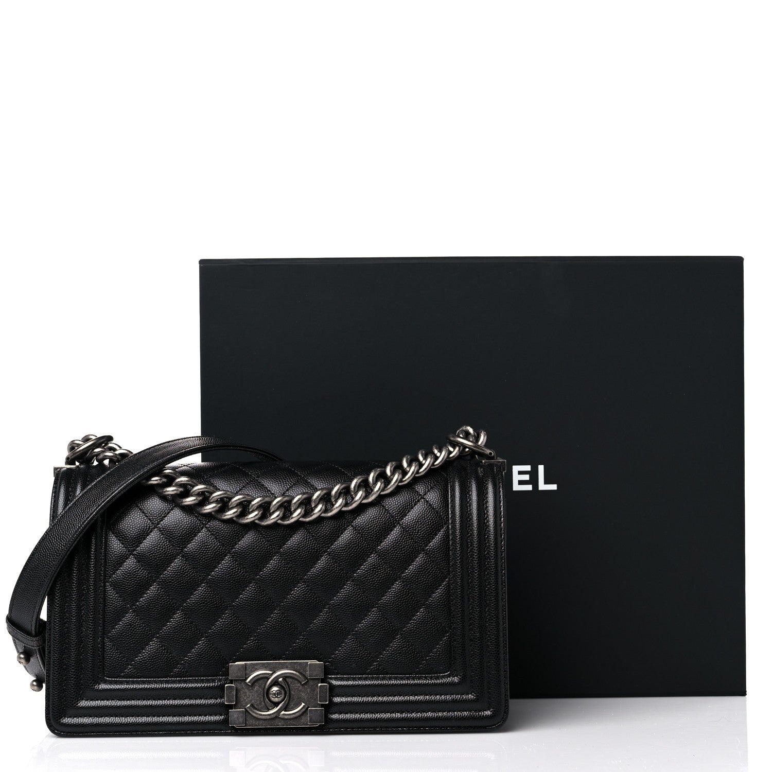 Chanel Caviar Quilted Medium Boy Flap Black 12 of 12