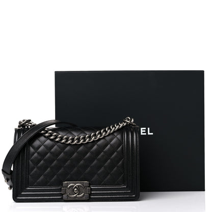 Chanel Caviar Quilted Medium Boy Flap Black 12 of 12