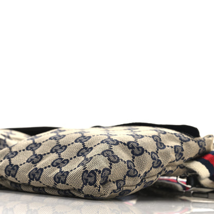 Gucci GG Monogram Web Double Pocket Belt Bag Navy 12 of 12